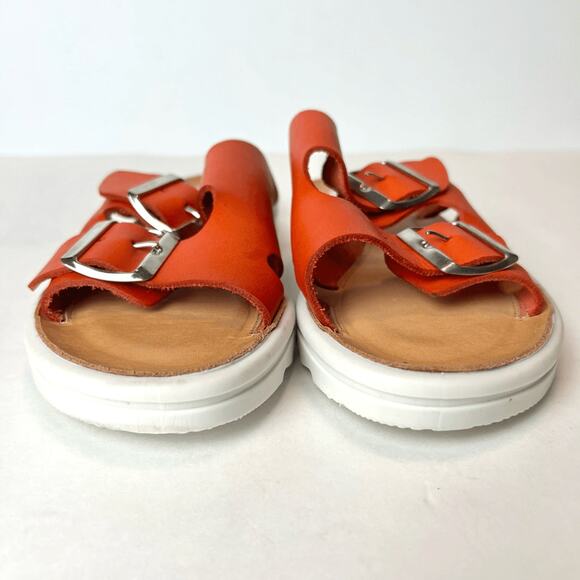 Intentionally Blank "This Is Our Other Line" Express Sandals Orange US 5.5/6 - Picture 2 of 8
